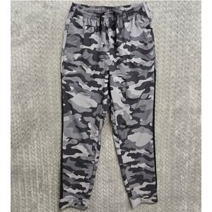 New Balance Mens Camo Gray Jogger Pants Size Large Ankle Zip Lightweight Running